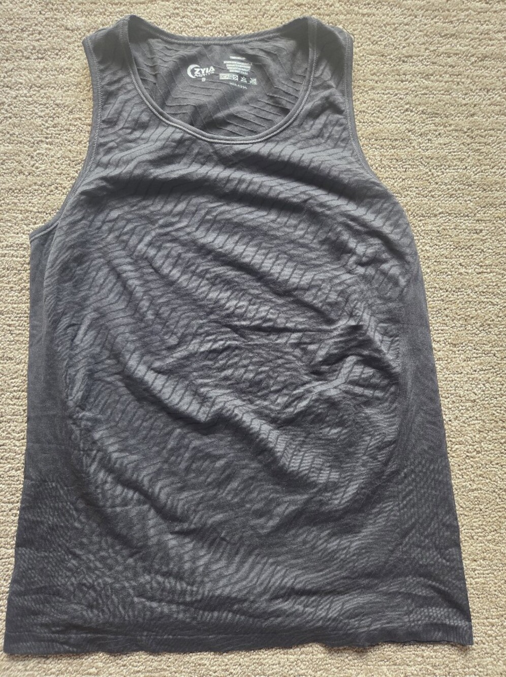 Zyia Women's Black Textured Performance Tank